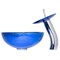 Novatto Mini 12-inch Blue Foiled Glass Vessel Bath Sink Set, Chrome NSFC-S132-1217003CH - alternate 3